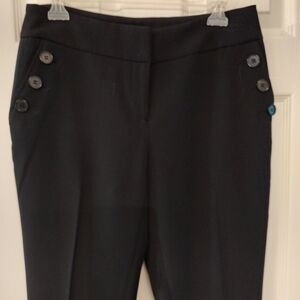 Kasper Black Button-Accent Women's Trousers